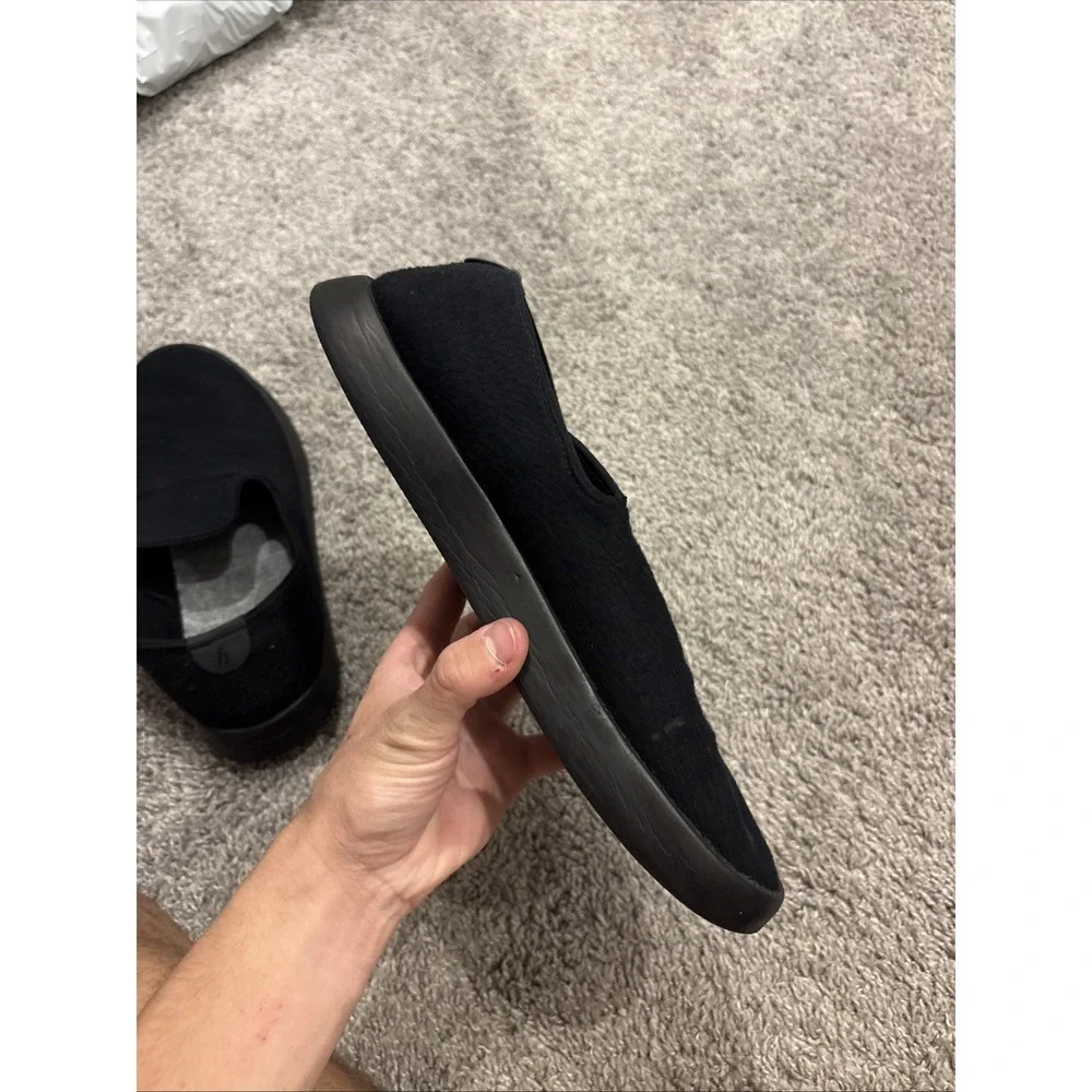 Allbirds Wool Lounger Shoes Men's 11 All Black Merino Slip On Sneakers Loafers